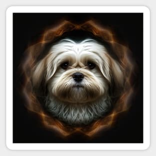 A Fractal Design of A Lhasa Apso Sticker